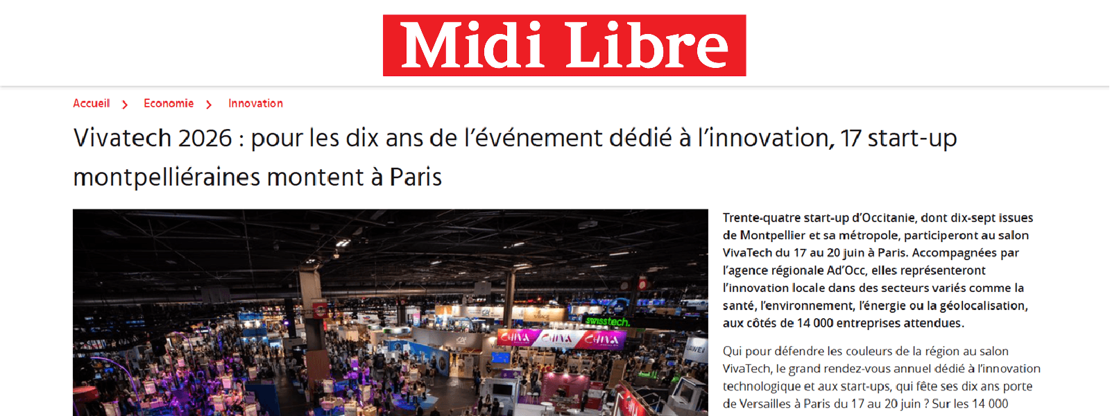 Article sur le site de Midi Libre