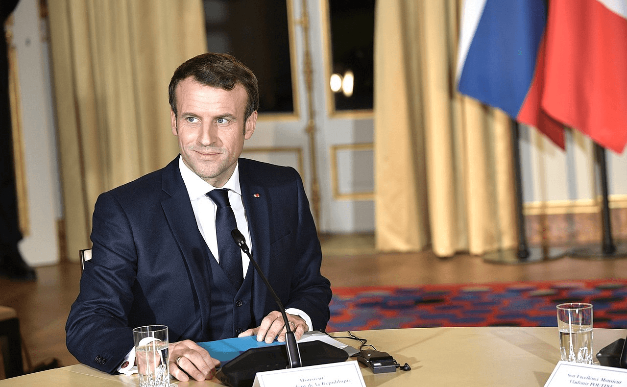 Le Président Emmanuel Macron lors de la conférence de presse du 16 janvier 2024